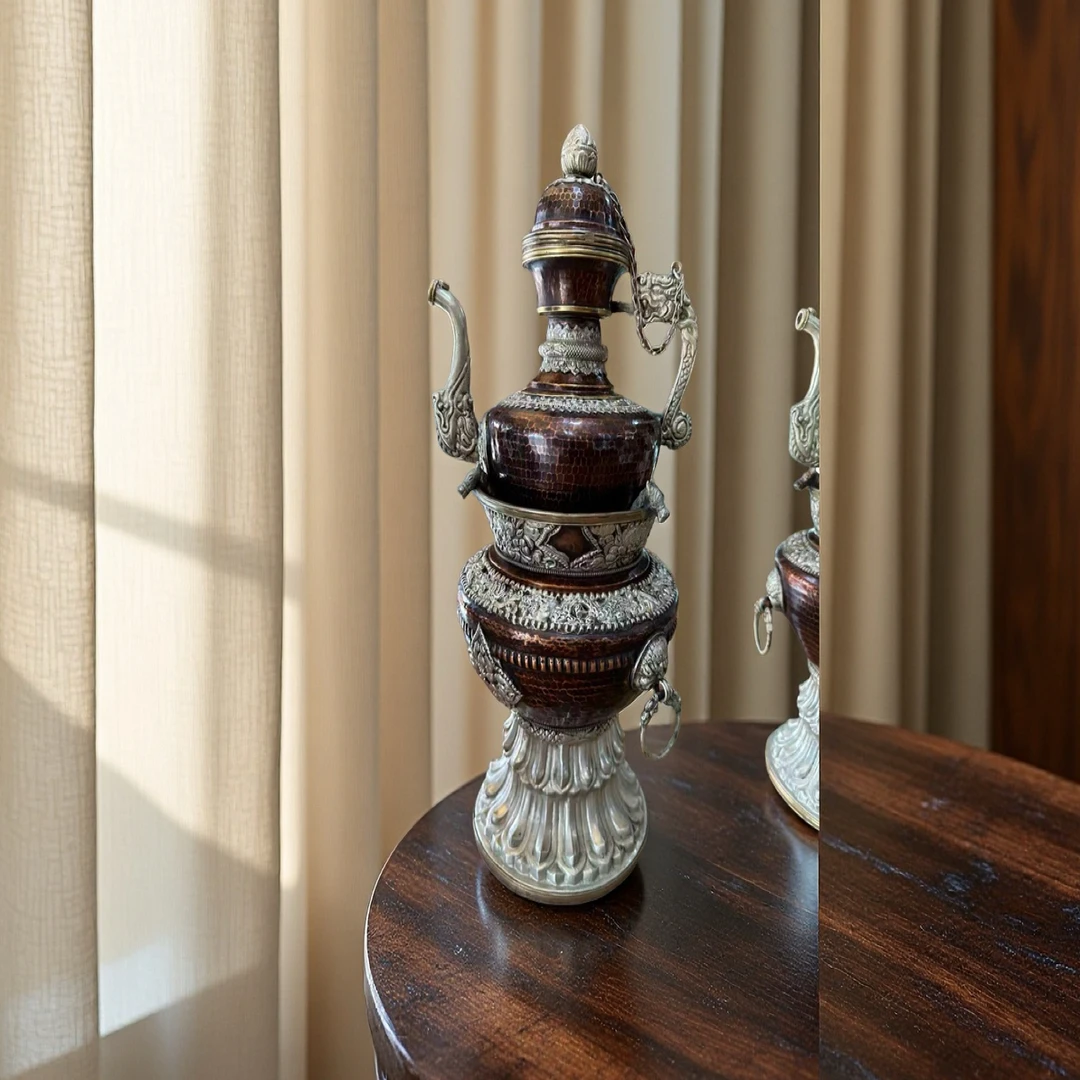 尼泊尔纯铜手工套壶藏式风格家居摆件