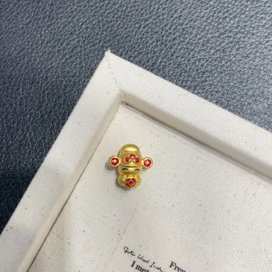 足金999财神转运珠DIY配件简约大方