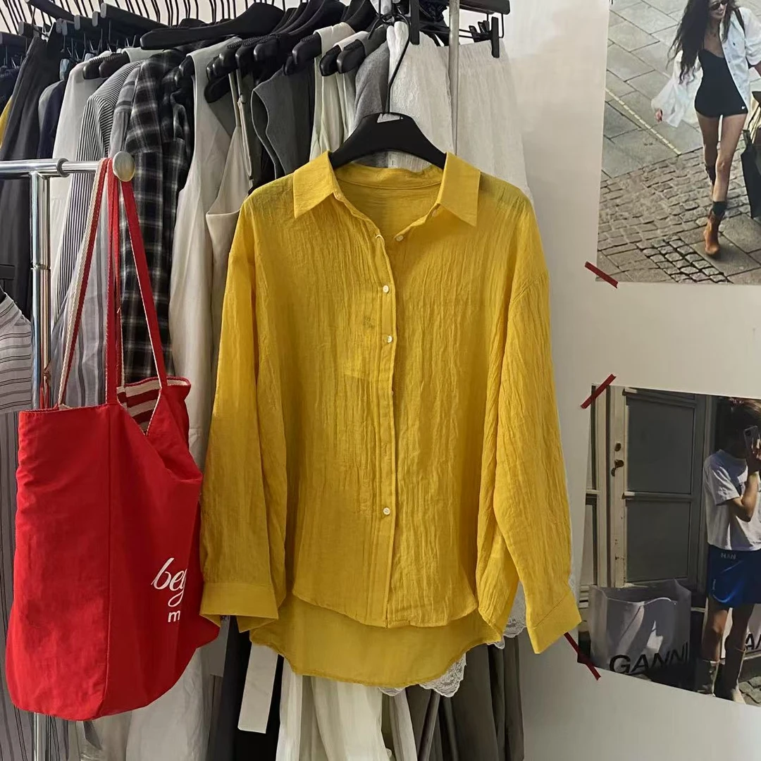 【ARONG阿荣家】防晒衬衫08008-黄色-F