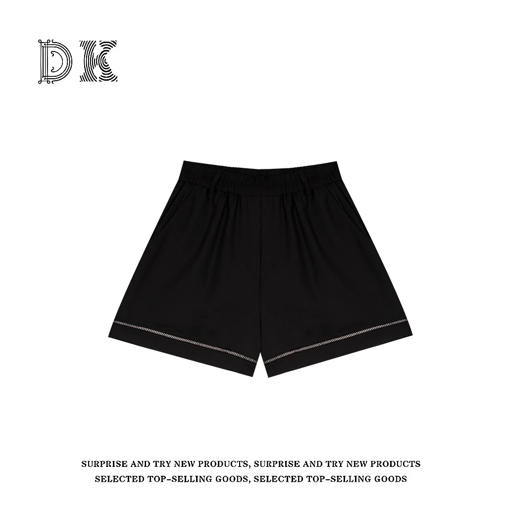 『福利款』夏季新款2025年显瘦纯色拼接百搭休闲短裤【DK】