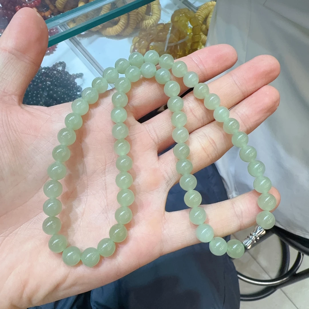 天然和田玉妈妈链项链约8mm左右多样性发其一xy