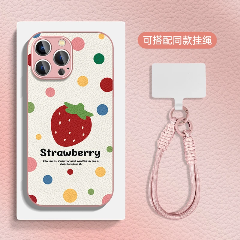 适用于苹果16华为OPPO小米VIVO个性潮流金属漆小羊皮手机壳HA0389