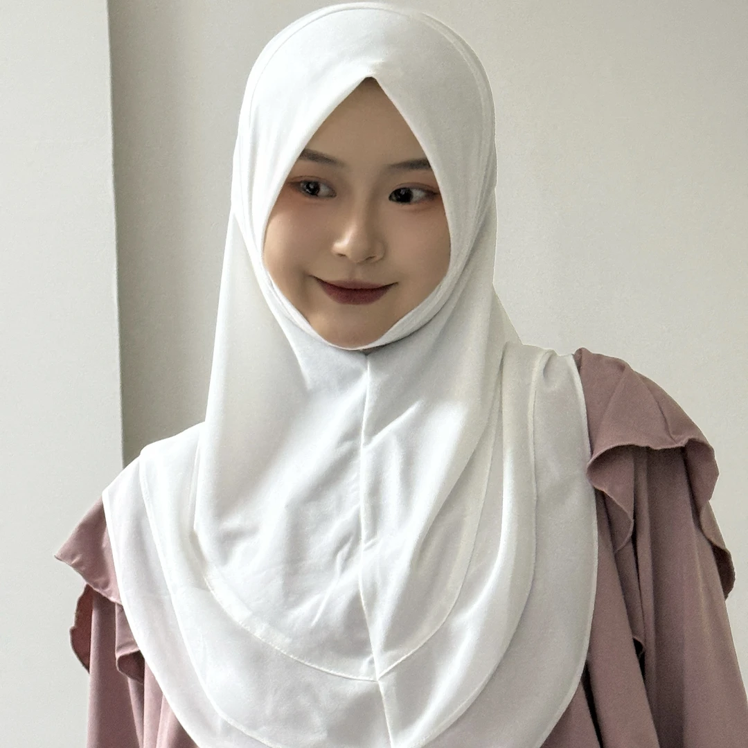 柯儿·马来拼接双层下摆套头纱巾（减龄款）