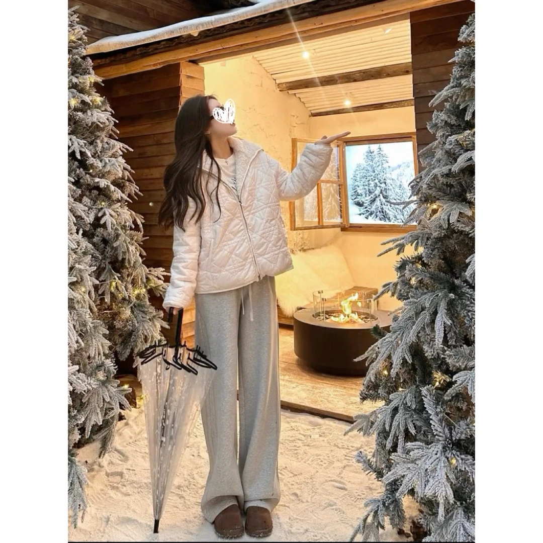 【芬兰暖绒】双面穿冬新款小香风菱格设计感毛绒棉服外套双层保暖