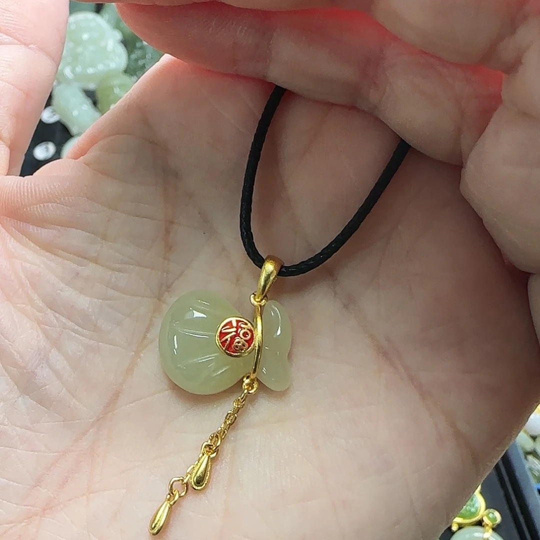 吊坠(不含链)银S925镶嵌和田玉