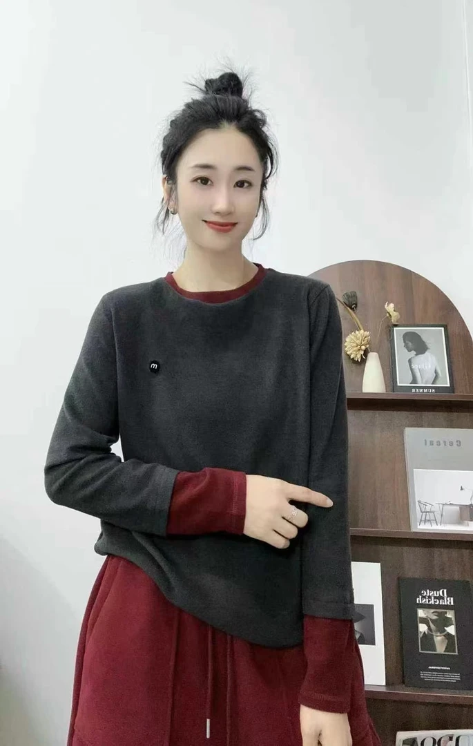 2024百基拉正品双面加厚德绒百搭休闲保暖舒适打底衫