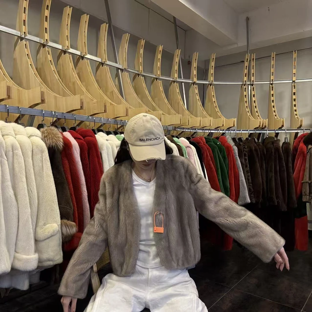 【P.T FUR】| 小V领水貂短款外套-88162