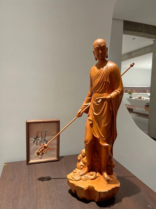 传统地藏菩萨手工雕刻桃木摆件