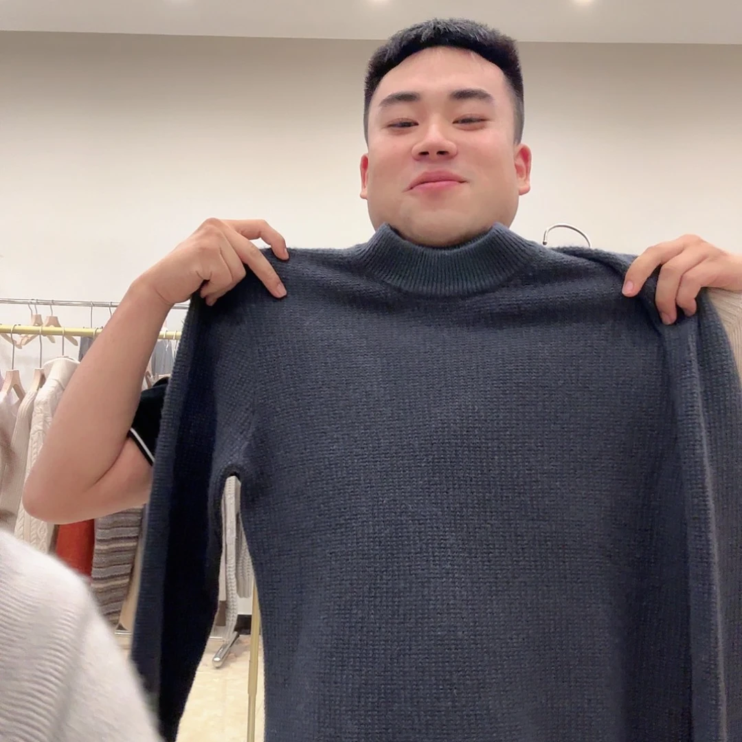 山羊绒加厚半高男款