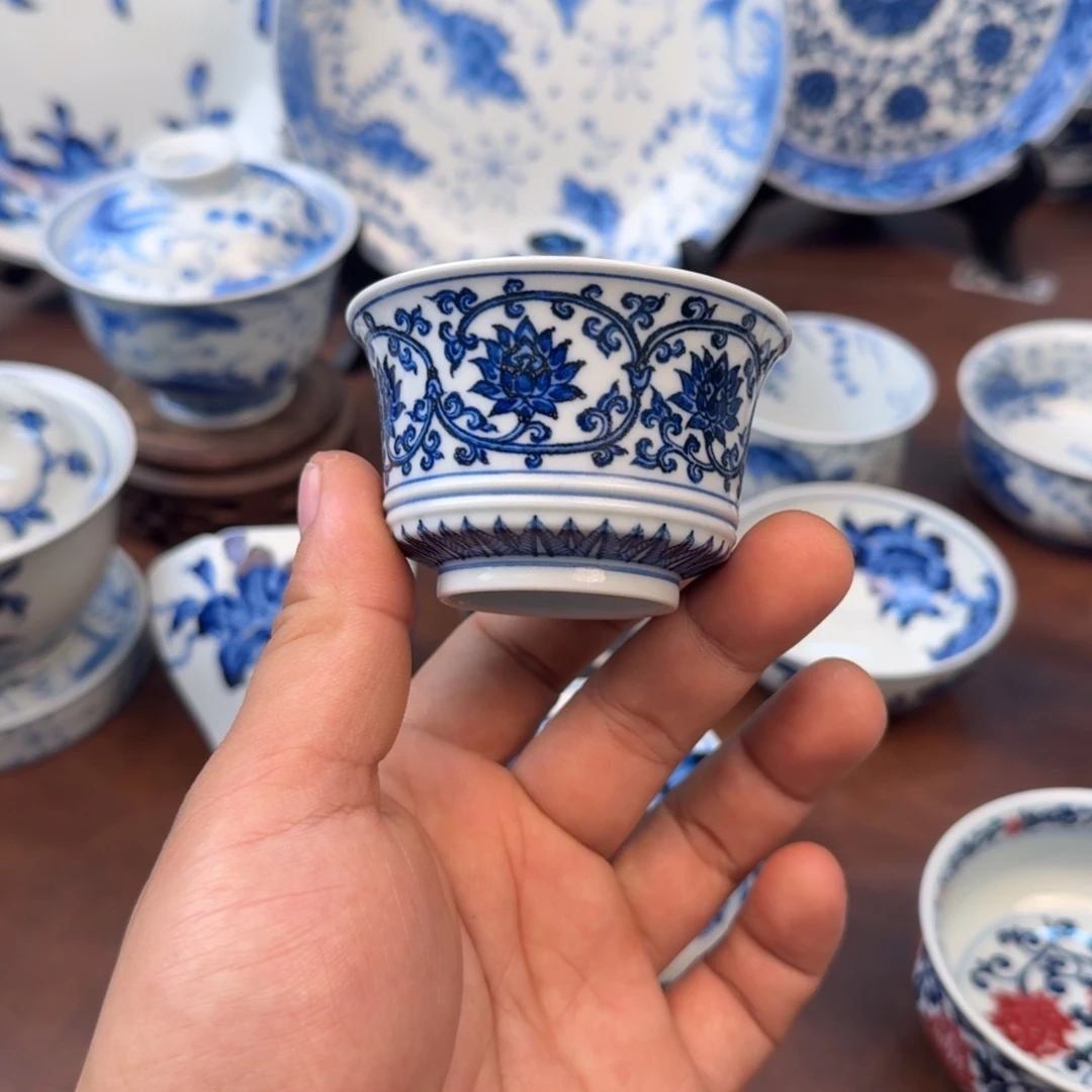 陶摆件双线缠枝莲小马蹄