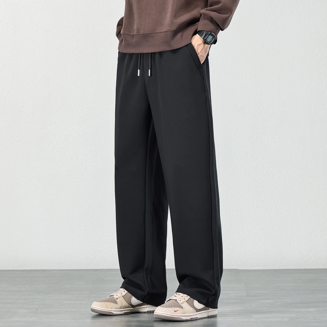 2025秋冬季新款运动卫裤男士直筒纯色百搭长裤宽松弹力休闲裤子潮