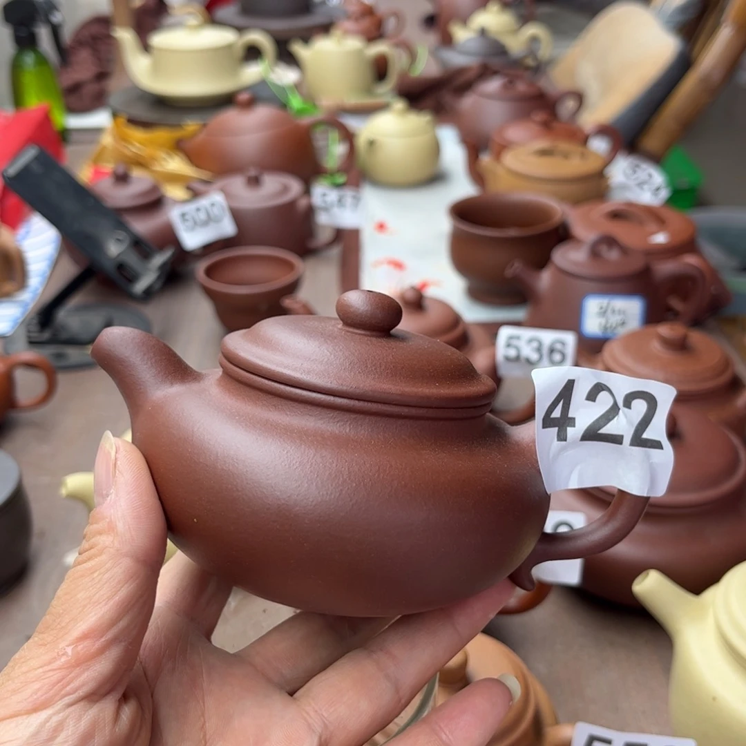 紫砂茶壶紫泥半手220cc