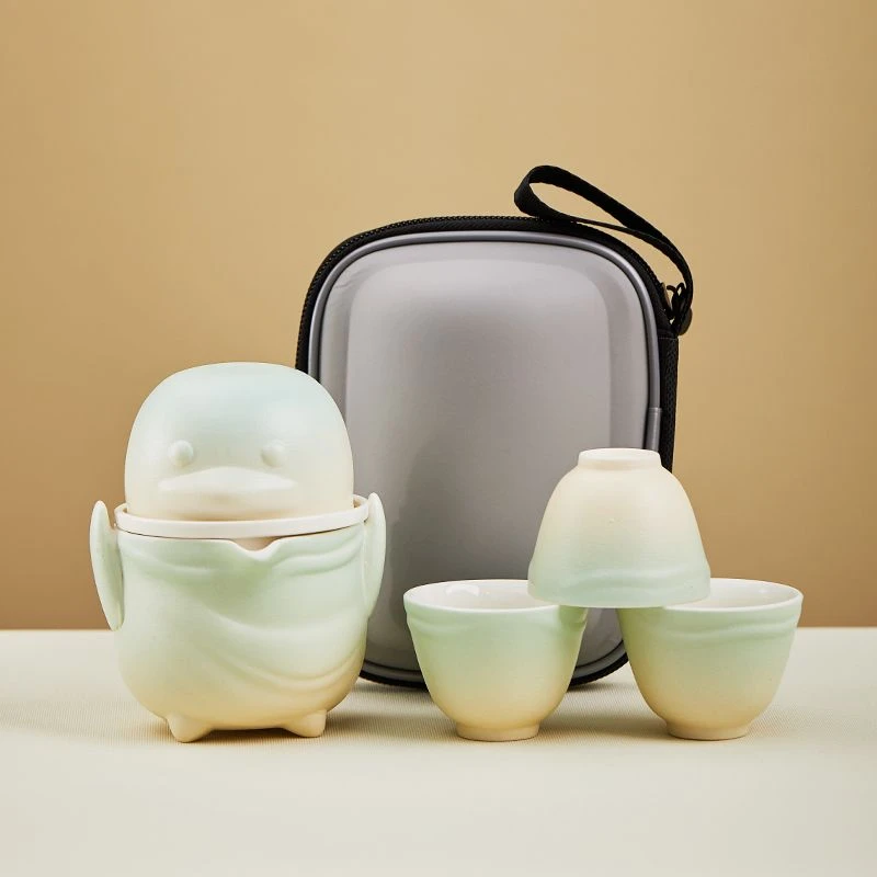 便携式旅行茶具套装功夫陶瓷泡茶壶快客随身实用创意户外泡茶神器