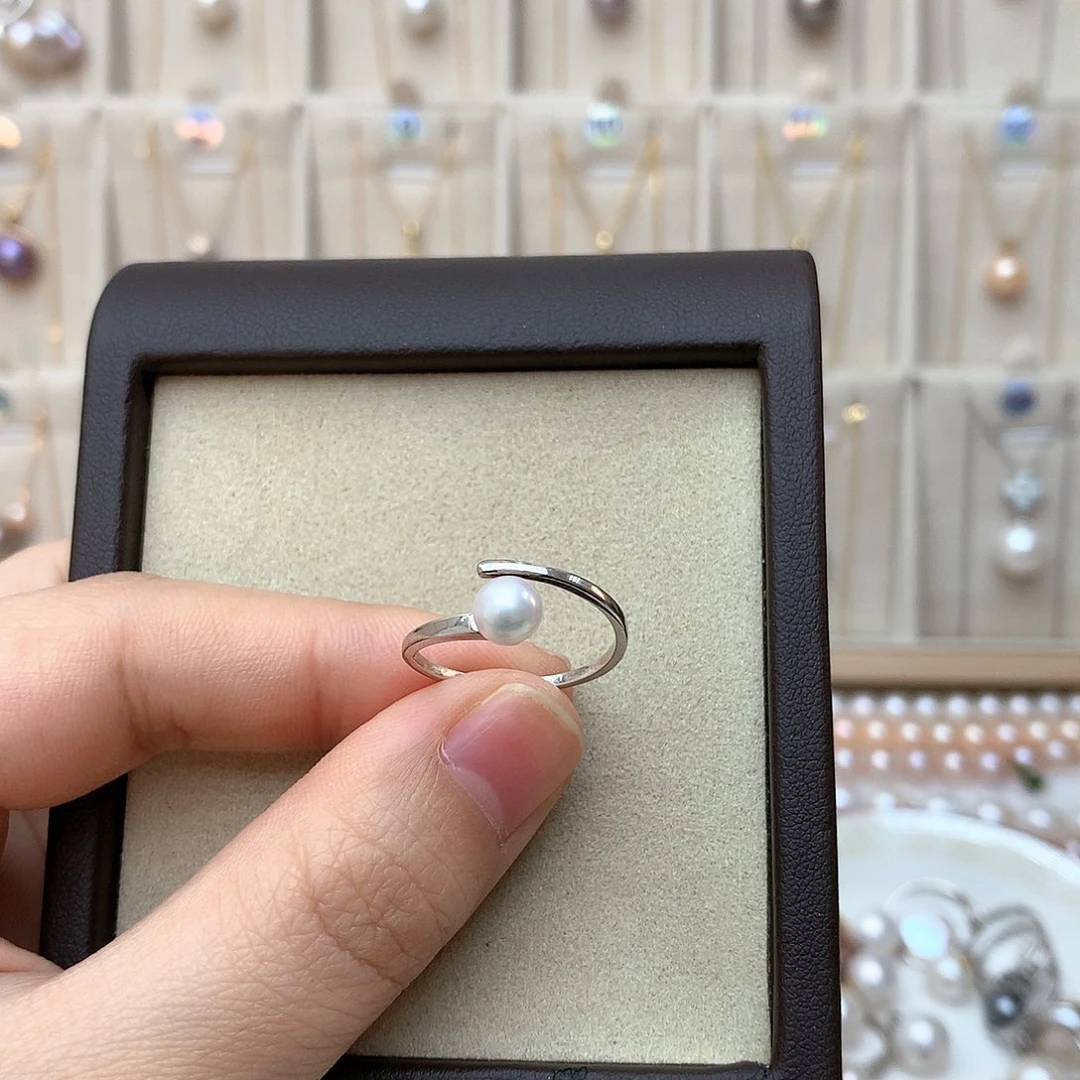 淡水珍珠戒指银S925镶嵌