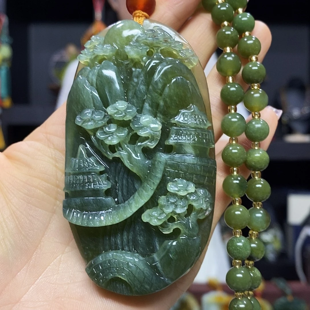 岫玉未镶嵌挂件吊坠