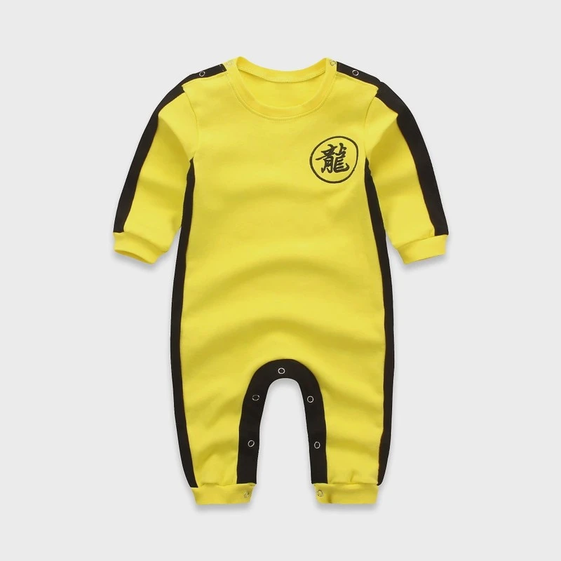 新超人李小龙连体衣造型哈衣男女宝宝长袖春秋装长袖婴幼儿爬服