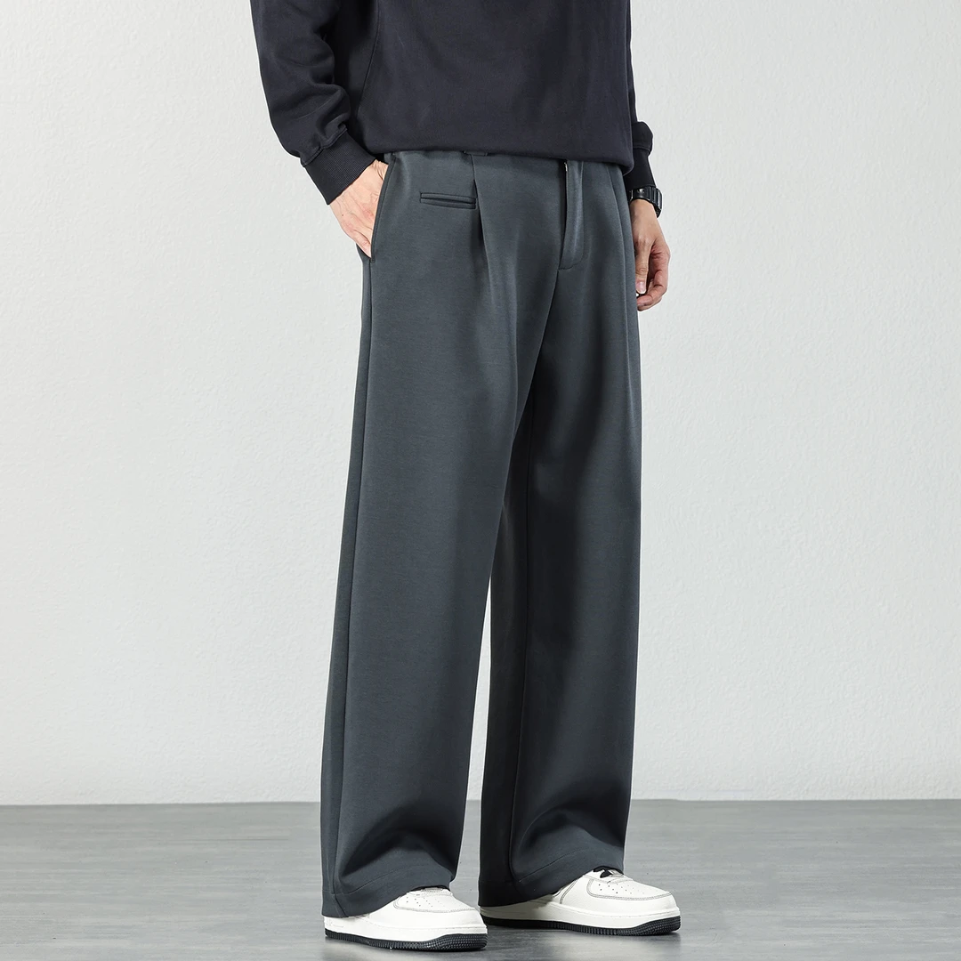 简约纯色西装裤子男士2025秋冬季轻商务直筒西裤宽松休闲垂感长裤