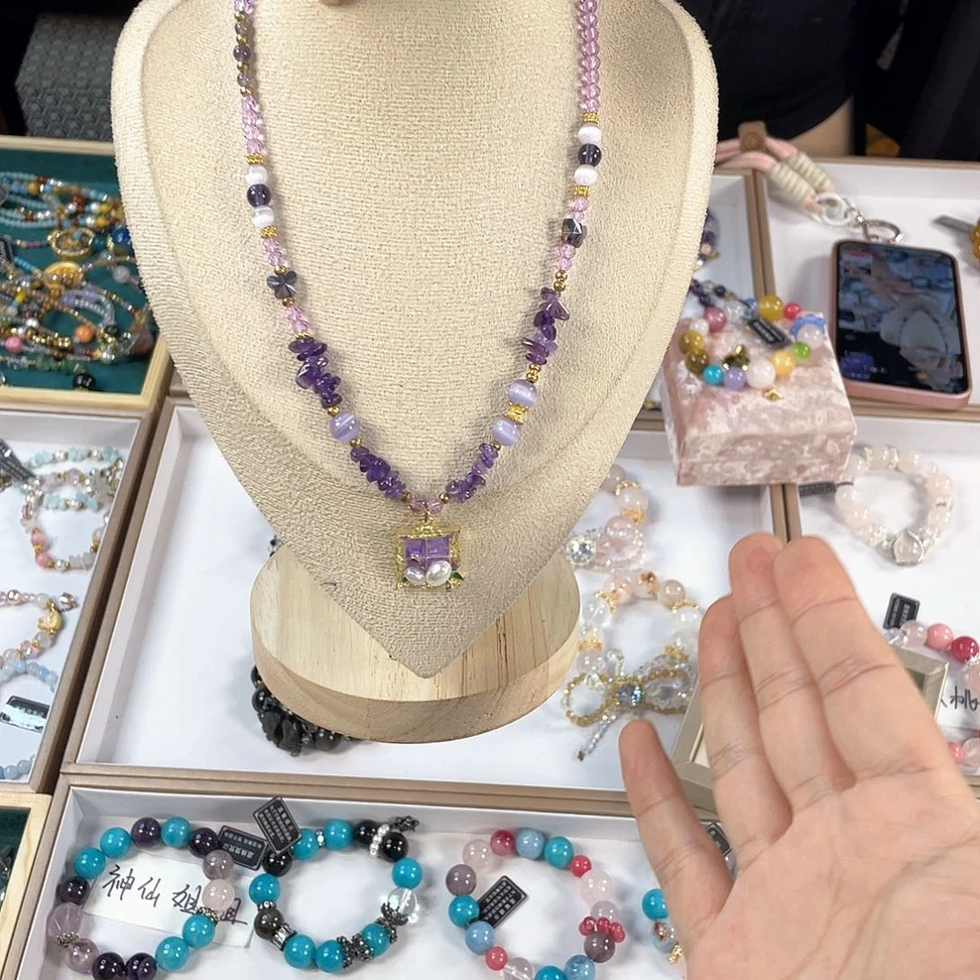 水晶手链银S925镀金镶嵌