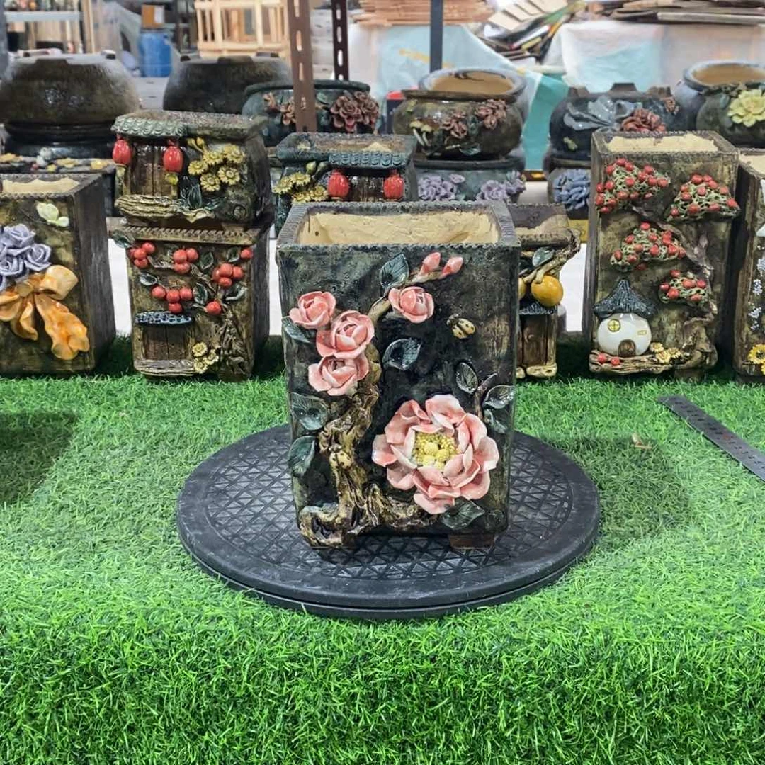 红陶青藤花器多肉花盆