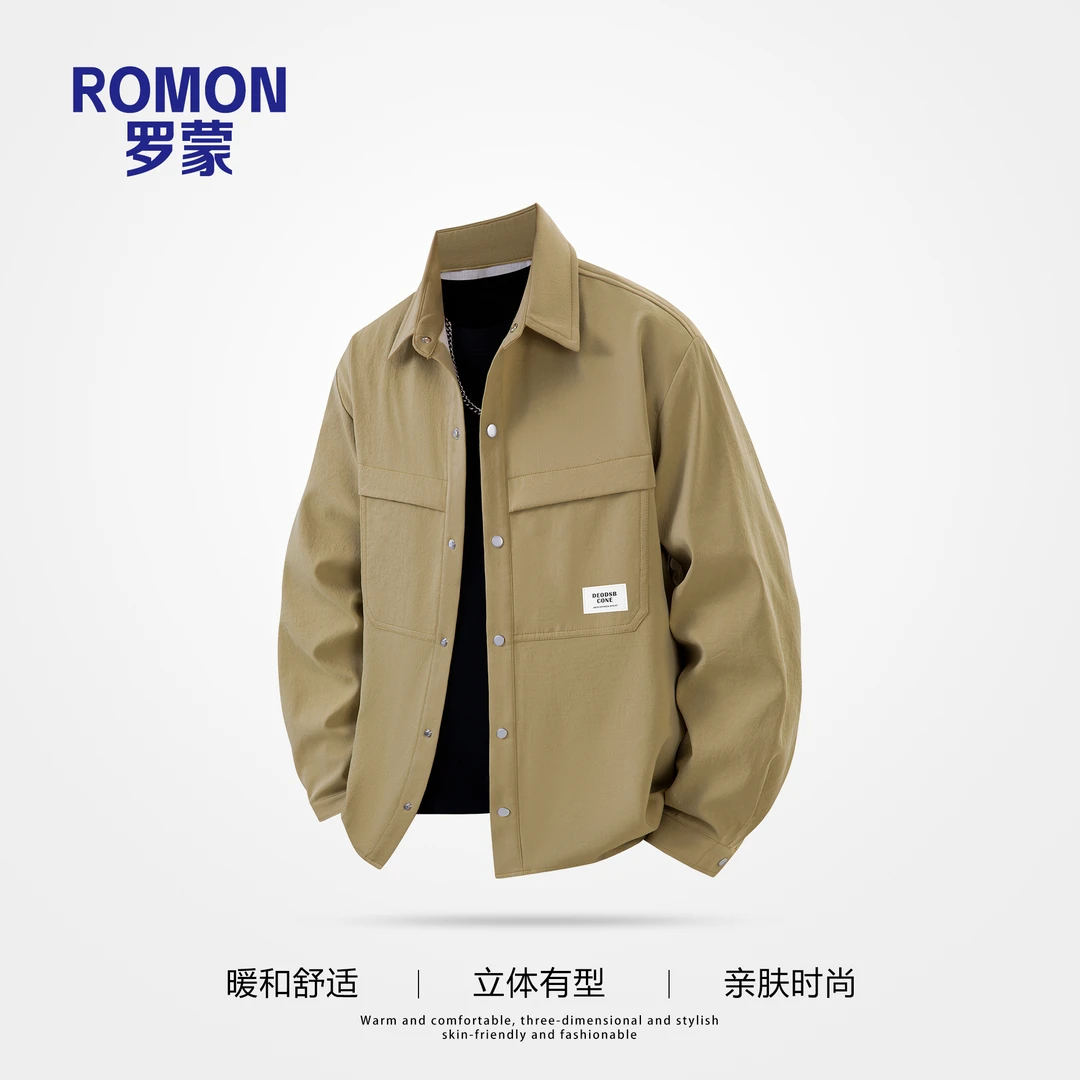 男士休闲新款工装夹克日系复古大码简约潮流宽松百搭外套2025新款