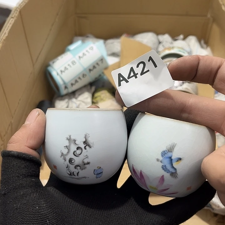 瓷片茶摆件工艺品摆件666