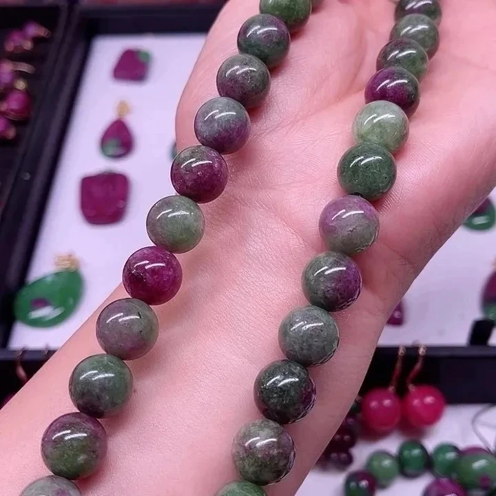 玉化红绿双色项链收藏