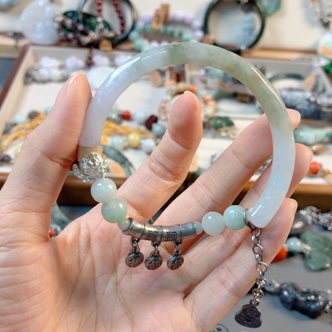 夢***影翡翠未镶嵌颈饰手串