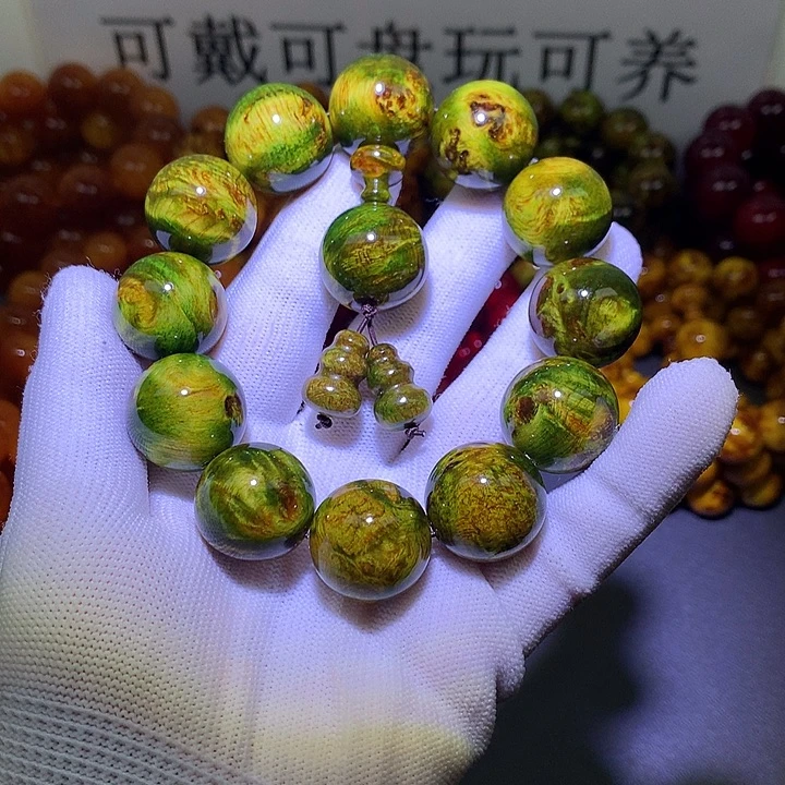 松木（琥珀木）手串/手链2.0 水墨丹青高货