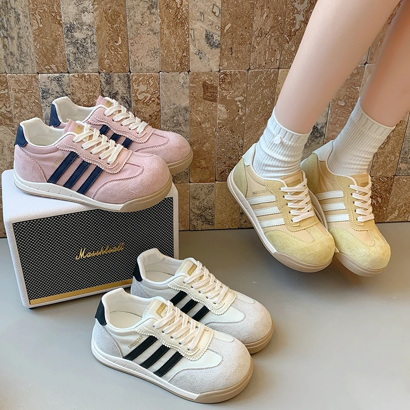 春夏新款5cm内增高真皮阿甘德训鞋时尚百搭软底休闲浅口单鞋女士