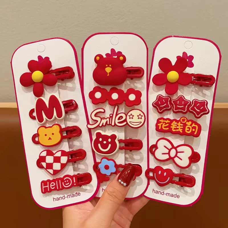 2025年儿童抓夹刘海侧边夹小女孩过年发饰小夹子