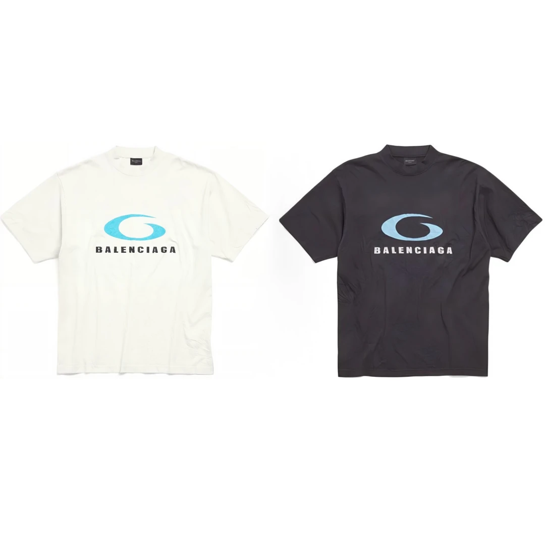 未使用 Balenciaga/巴黎世家 字母徽标logo图案印花宽松短袖