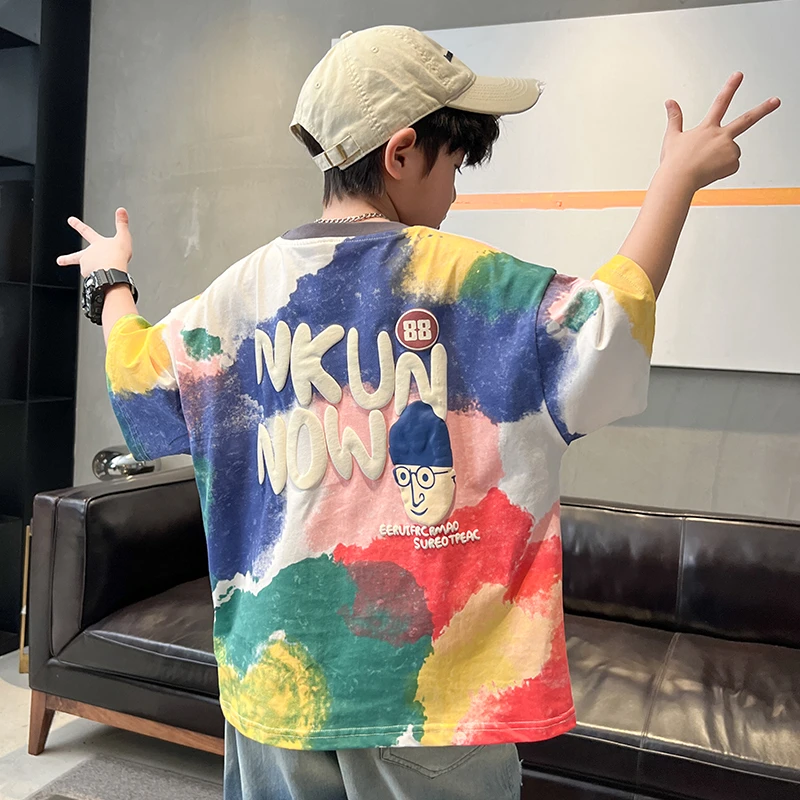 童装男童短袖t恤夏装2025新款儿童上衣夏季纯棉中大童夏款男孩潮t