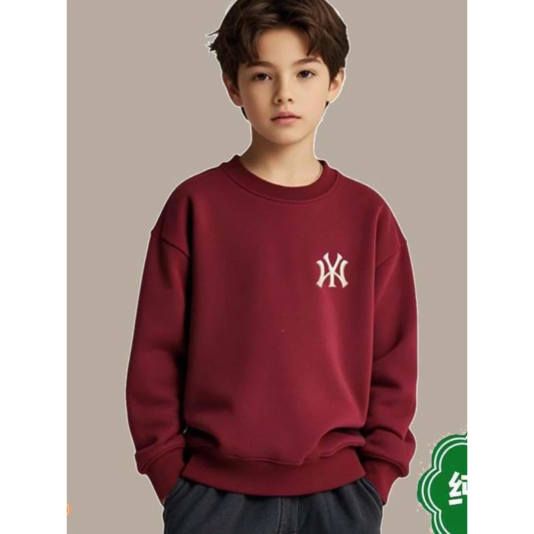 6-12岁女童潮款连帽卫衣春秋款儿童潮牌圆领卫衣男女童宽松中