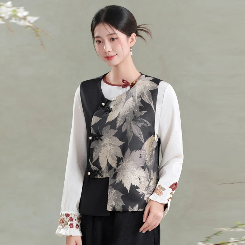 绝美新中式马甲女2025新款秋冬日常可穿改良保暖妈妈马夹国风上衣