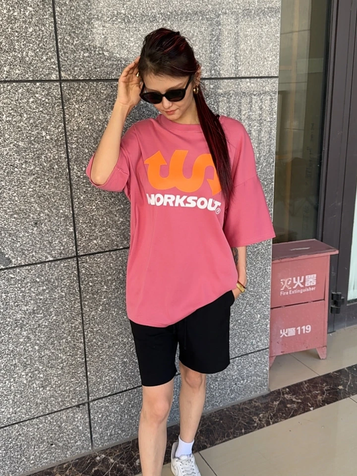 潮流印花宽松情侣时尚T恤跑步运动居家短袖夏季日常