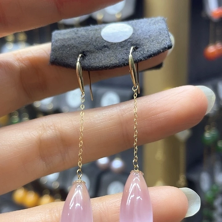 18K金镶嵌耳饰水晶