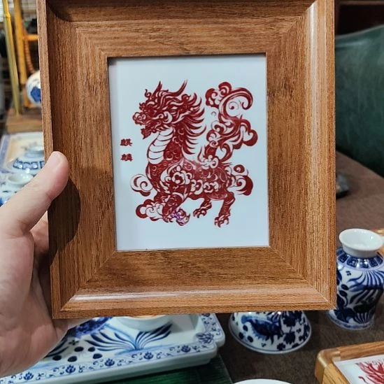 摆件全釉里红茶桌摆台