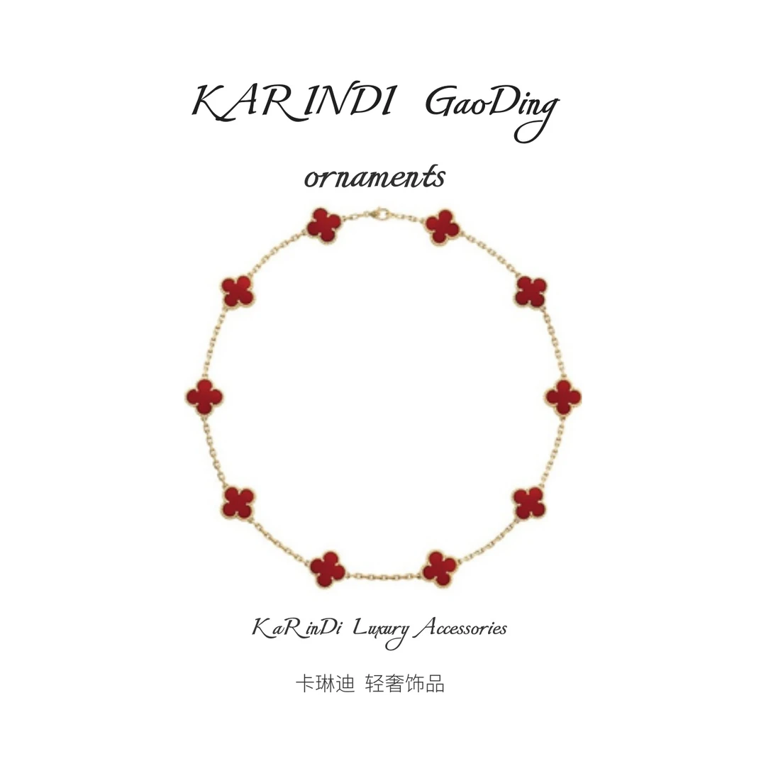 钛钢项链 特惠福利--四叶草十花双面锁骨项链毛衣链