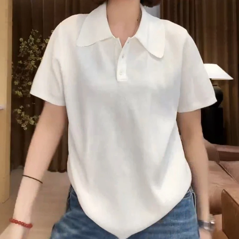 修身小众设计感上衣2025夏季新款极简风轻薄款百搭气质短袖