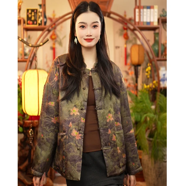 【董小姐-出水芙蓉】宠粉福利！真丝蚕丝棉棉服香云纱外套女