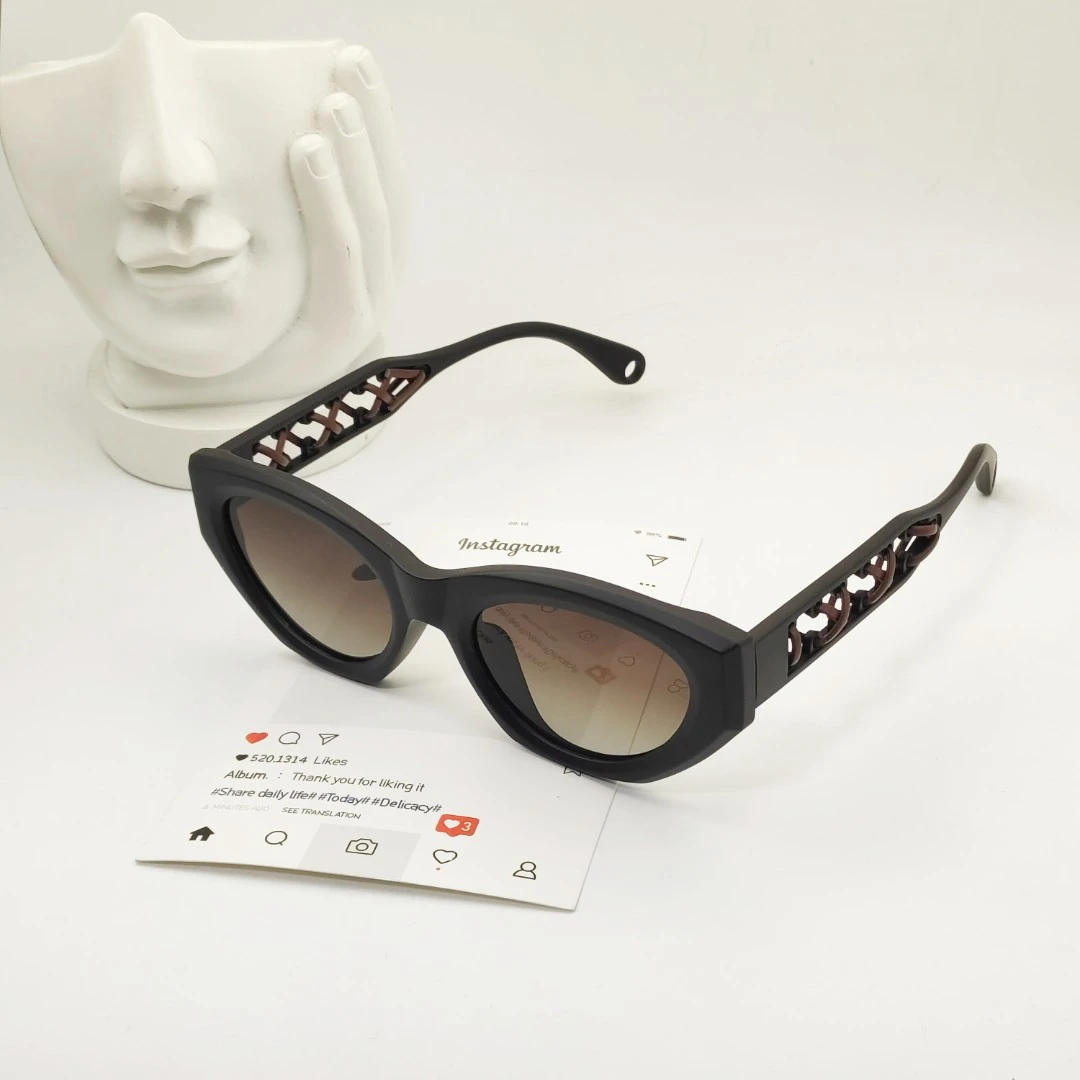 【5160】黑色偏光墨镜编制腿男女款高级感时尚太阳眼镜防紫外线