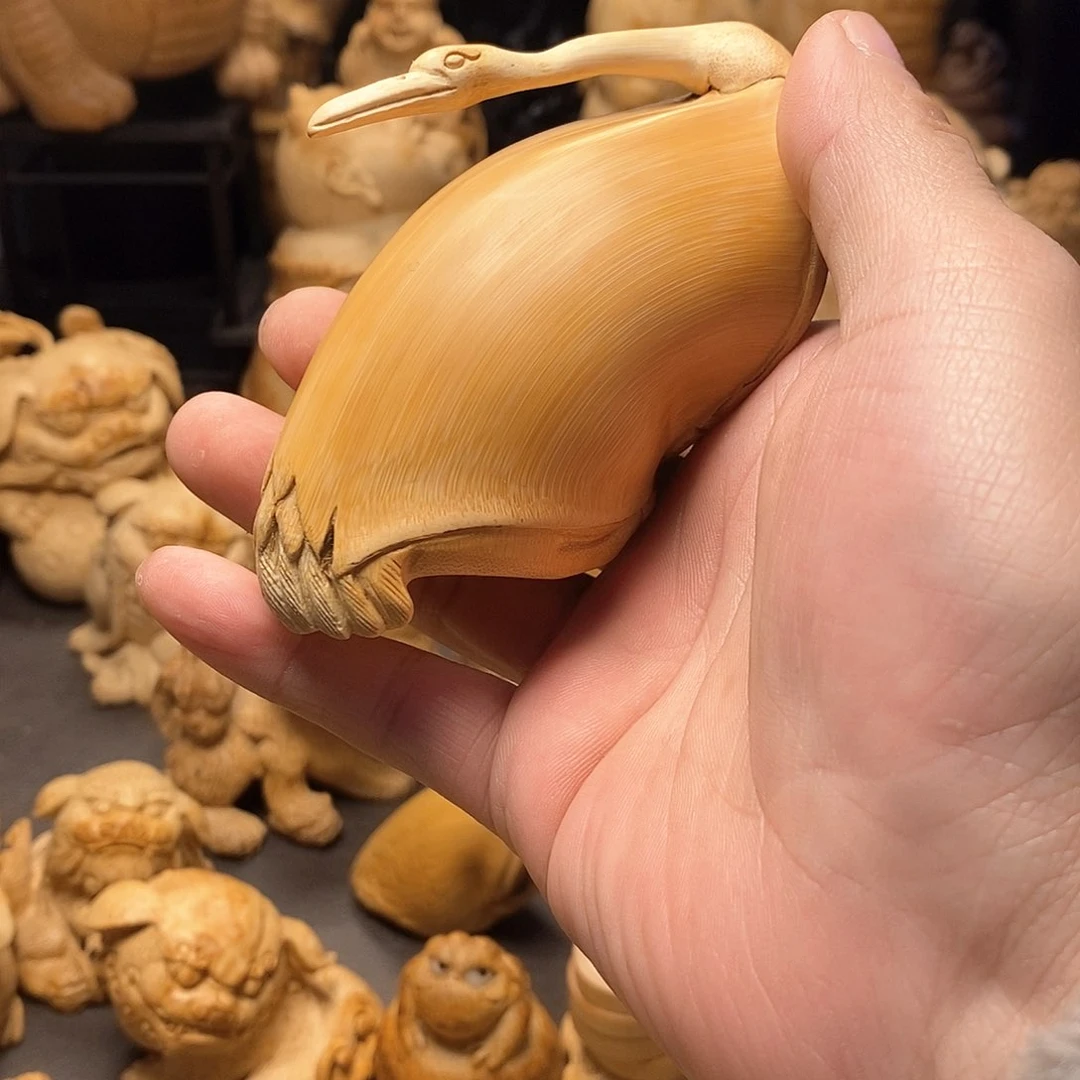 竹蔚竹根雕鸭子手把件