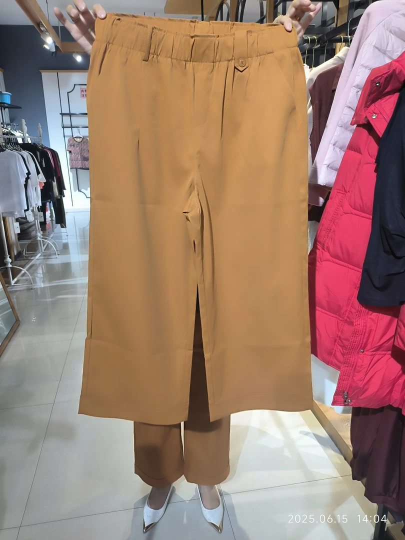 高腰宽松垂感九分阔腿女裤夏季休闲直筒裤