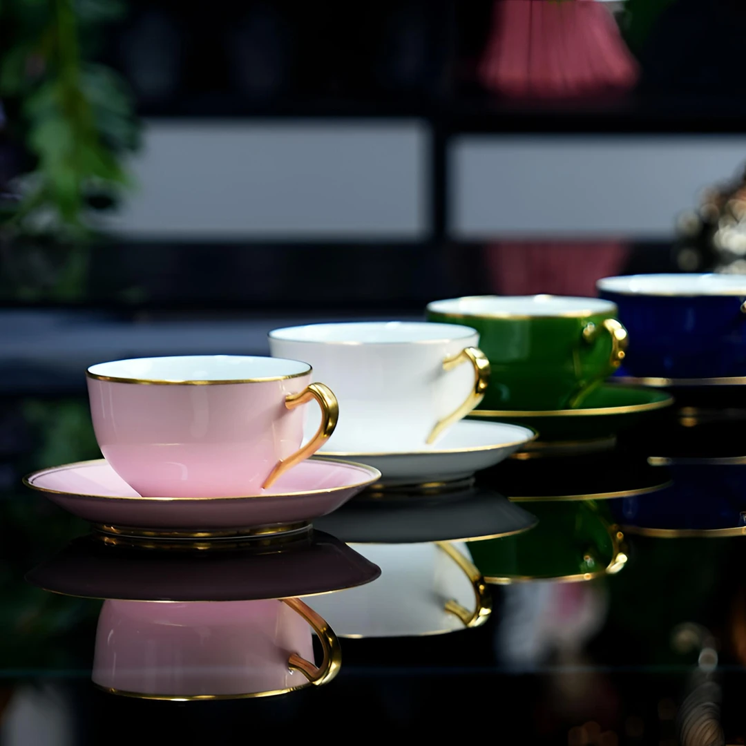 迪夫人手作高白泥（简影系列）茶咖杯碟精致