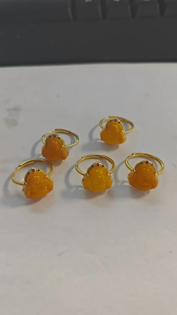 蜜蜡戒指以直播间颜色为准多样性发其一Y-854