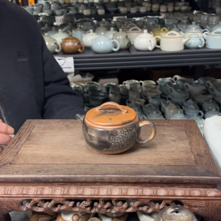 摆件柴烧 小汉瓦壶