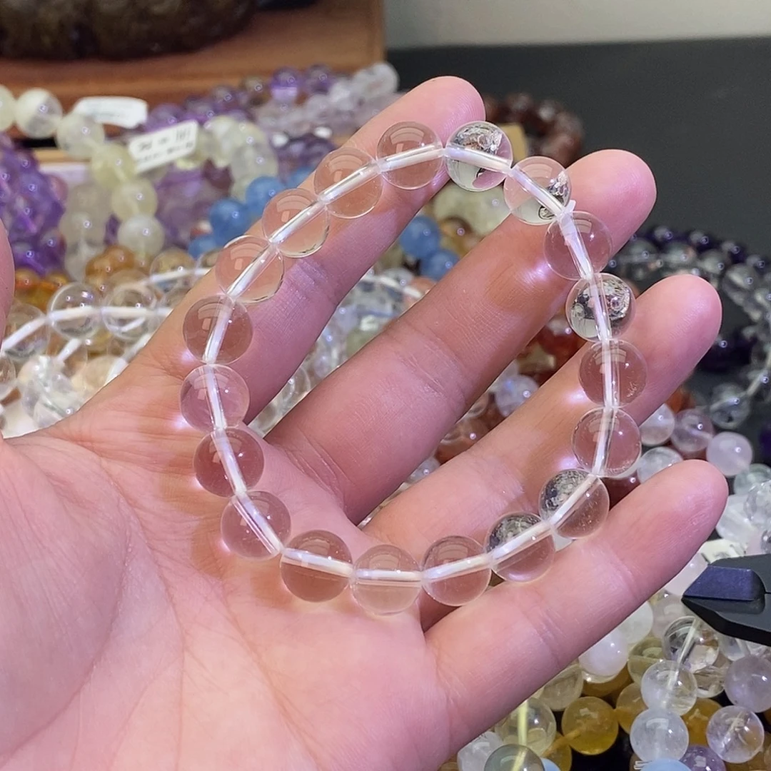 水晶手链未镶嵌7A白水晶10+