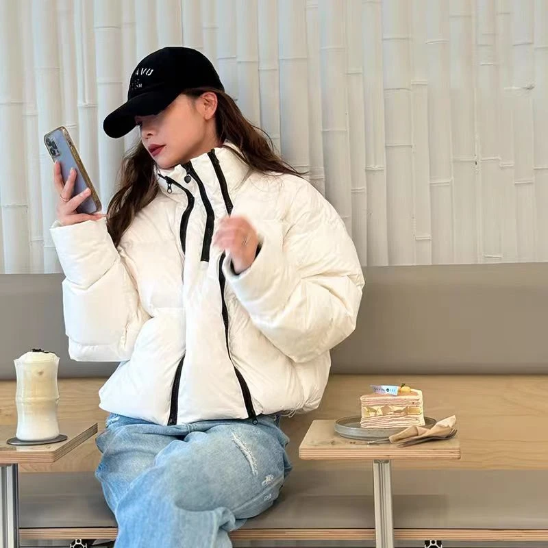 纯色羽绒服短款加厚韩版拉链时尚休闲羽绒服