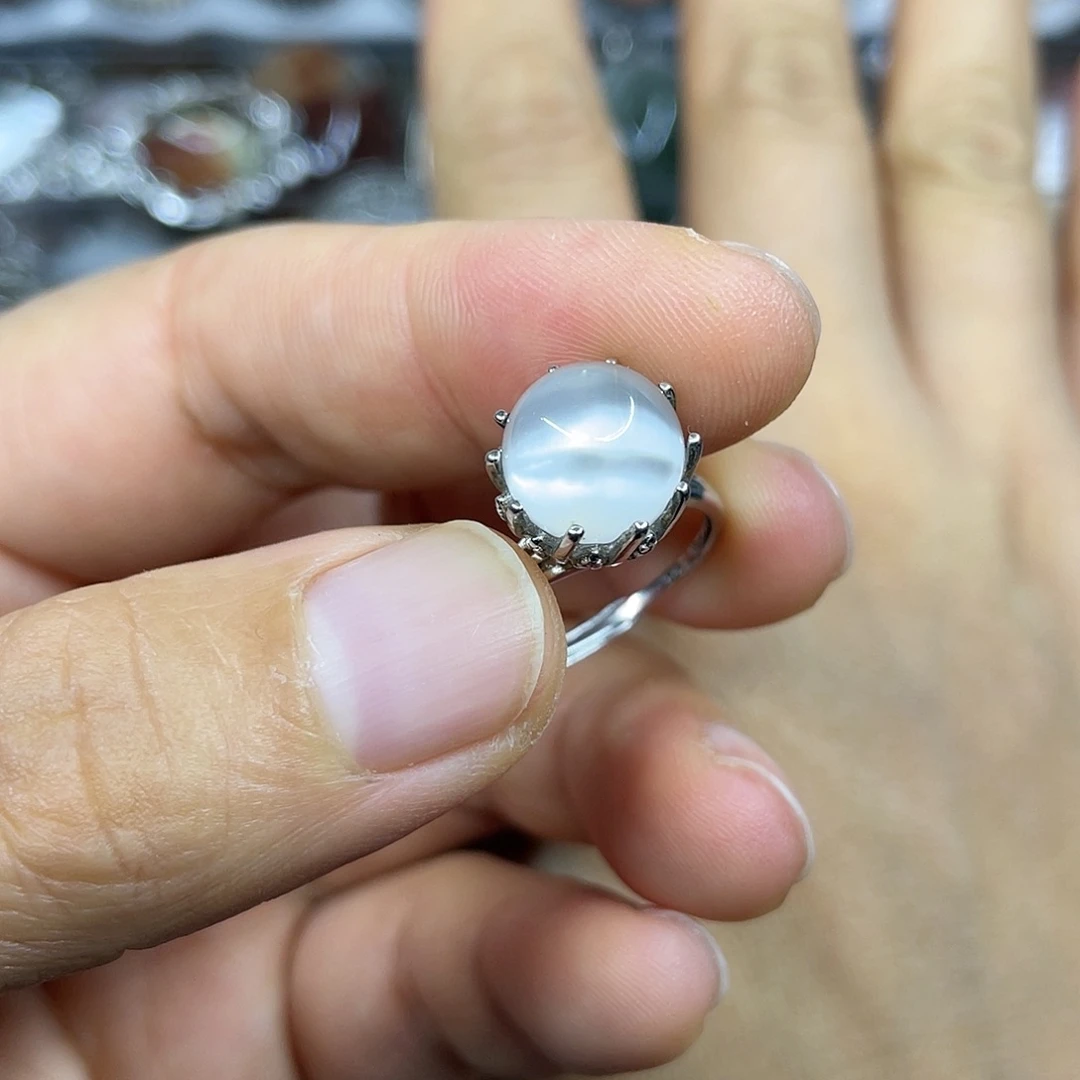 【闪购商品】银S925镶嵌珠宝半成品水晶戒指