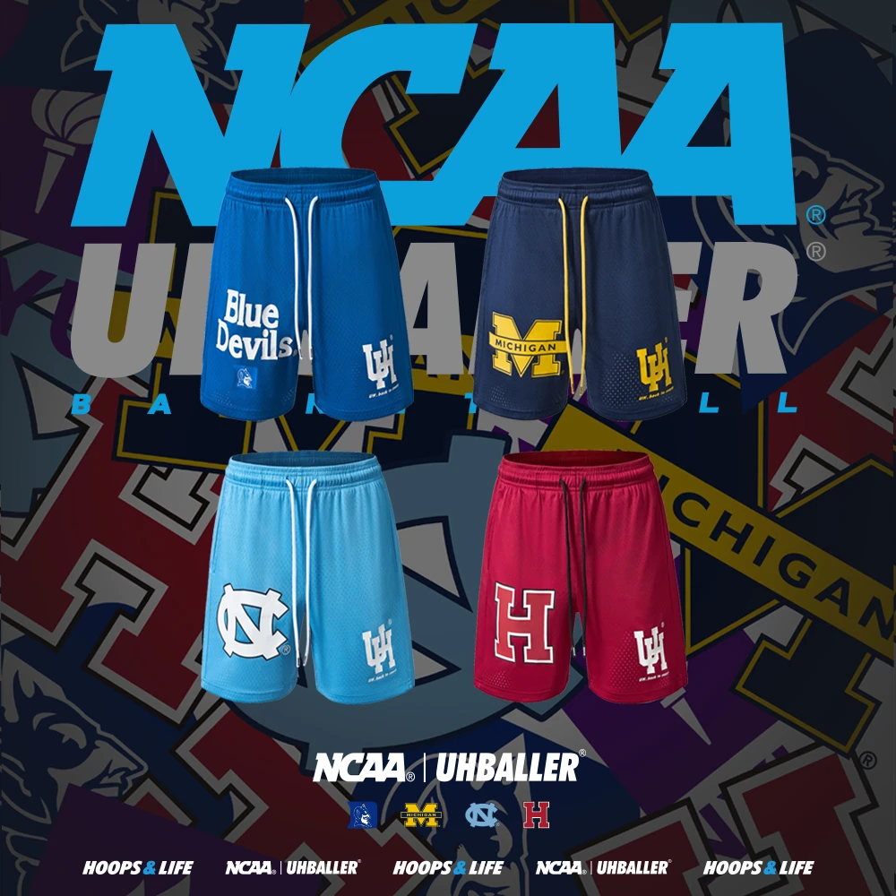 UHBALLER联名NCAA正品篮球短裤男速干透气美式针织网眼四分运动裤